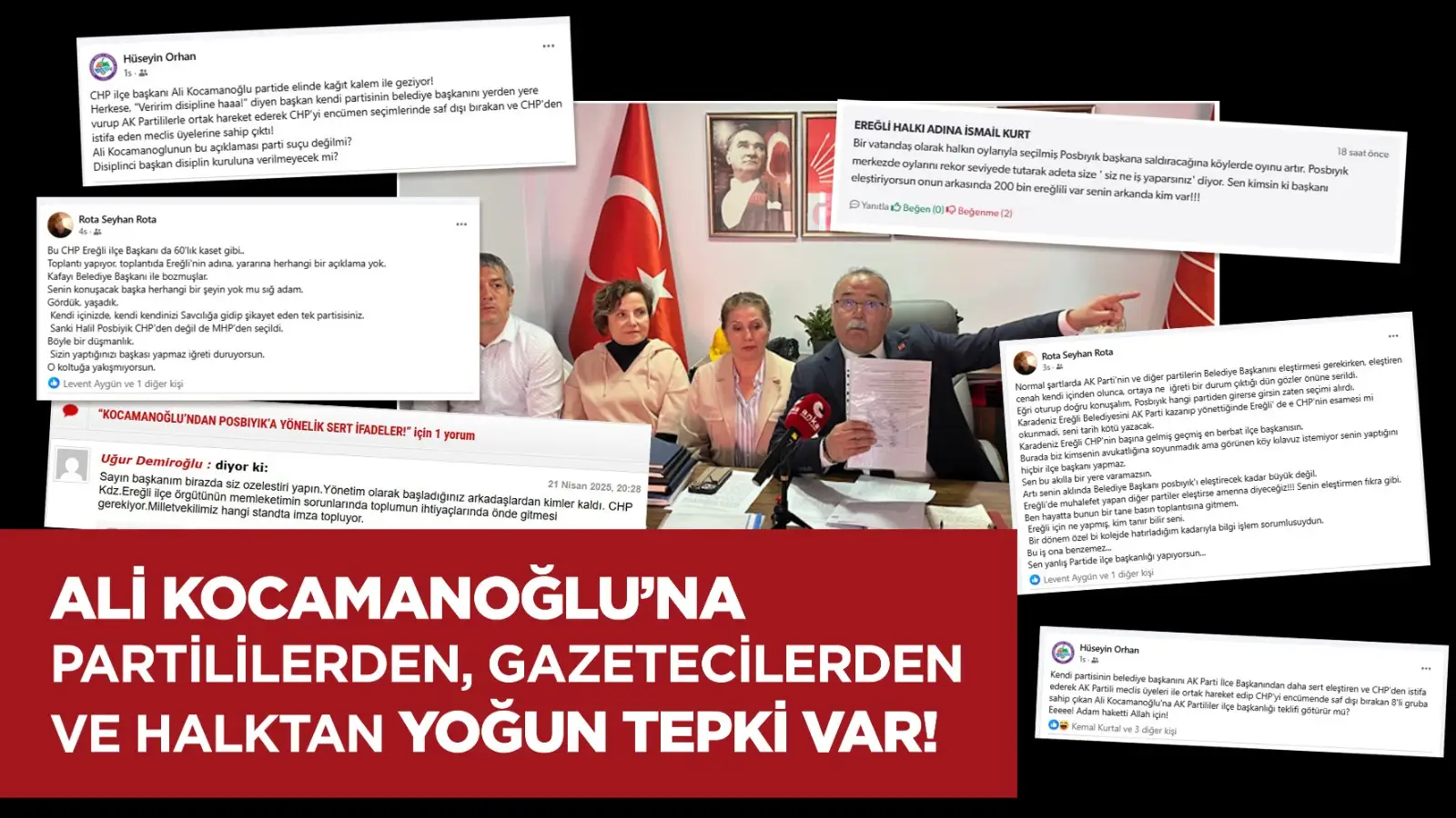 ALİ KOCAMANOĞLU’NA PARTİLİLERDEN, GAZETECİLERDEN VE HALKTAN YOĞUN TEPKİ VAR