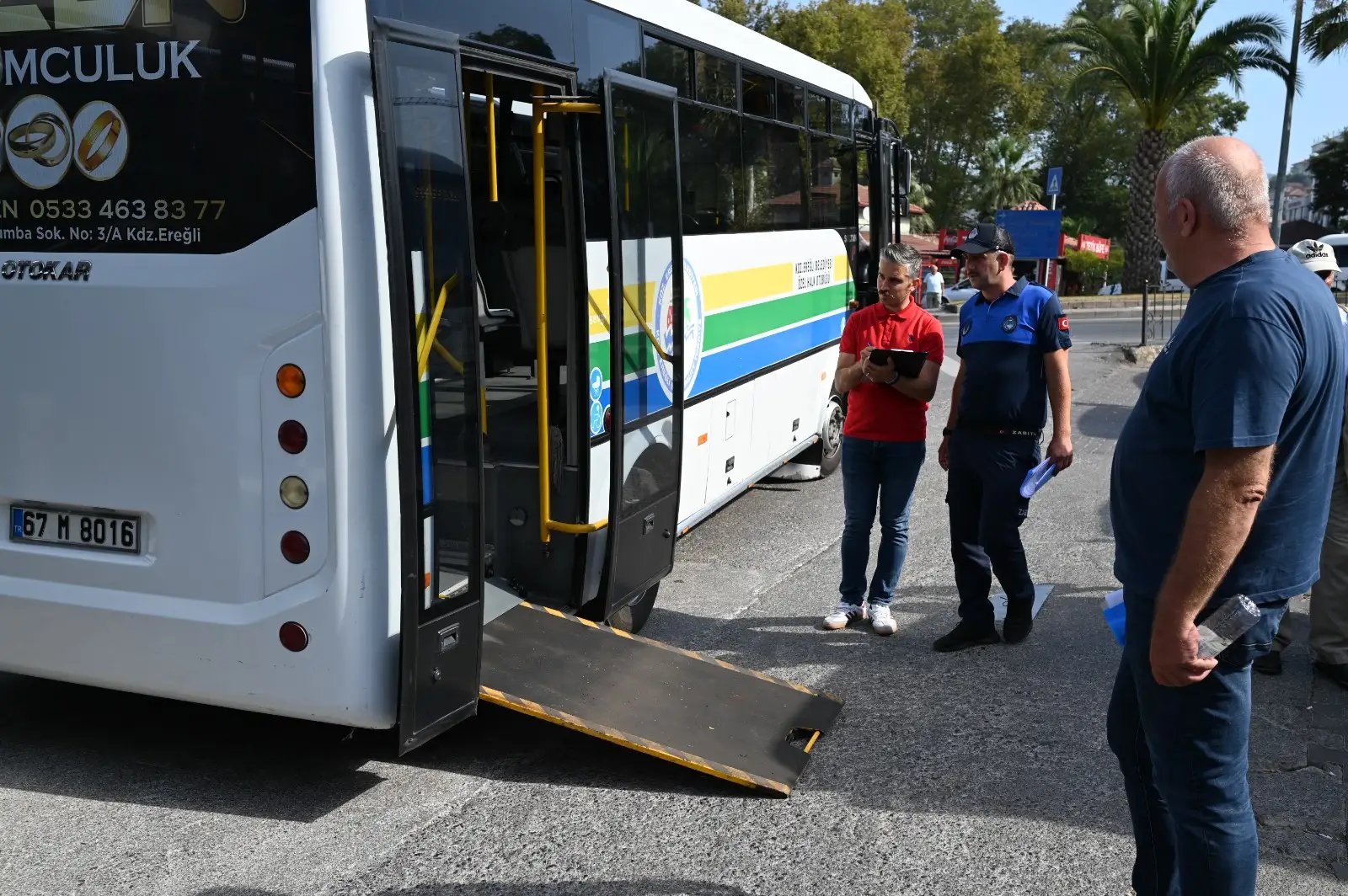 Ereğli'de güvenli ve konforlu ulaşım için Halk otobüsleri denetlendi
