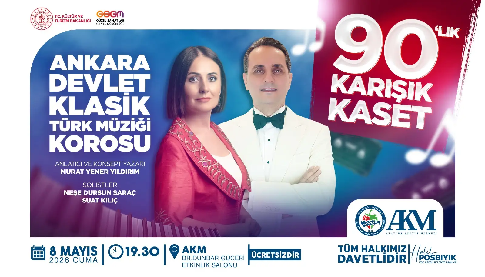 Ankara Devlet Klasik Türk Müziği Korosu, Cuma Günü Ereğli’de Sahne Alacak