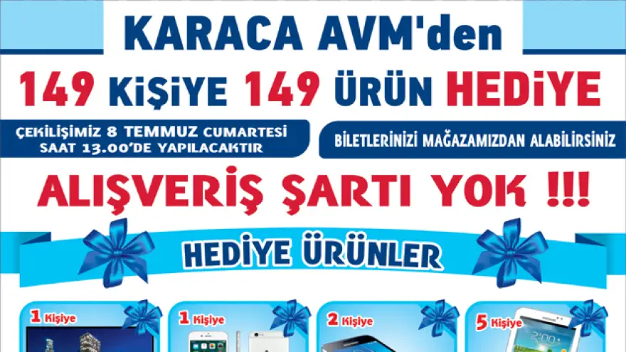 Karaca AVM'den 149 Kişiye 149 Ürün Hediye