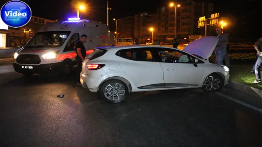 Orta refüje çarptı; 3 Yaralı