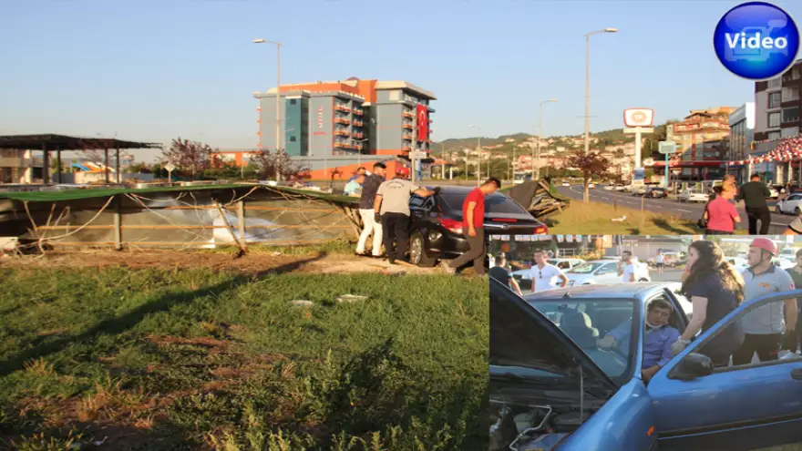 Sıkışan sürücüyü itfaiye kurtardı