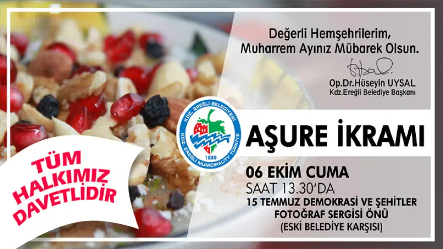 Başkan Uysal’dan aşure gününe davet