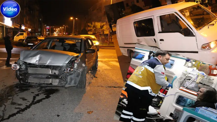 Minibüs ile otomobil çarpıştı!