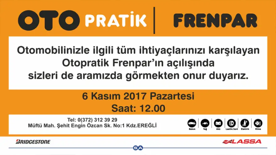 Oto Pratik Frenpar açılıyor