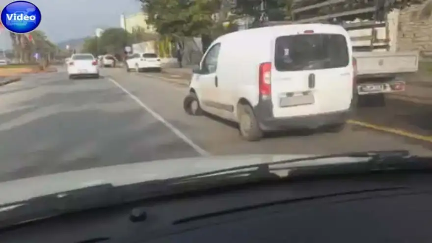 Patlayan lastiğe aldırış etmedi…