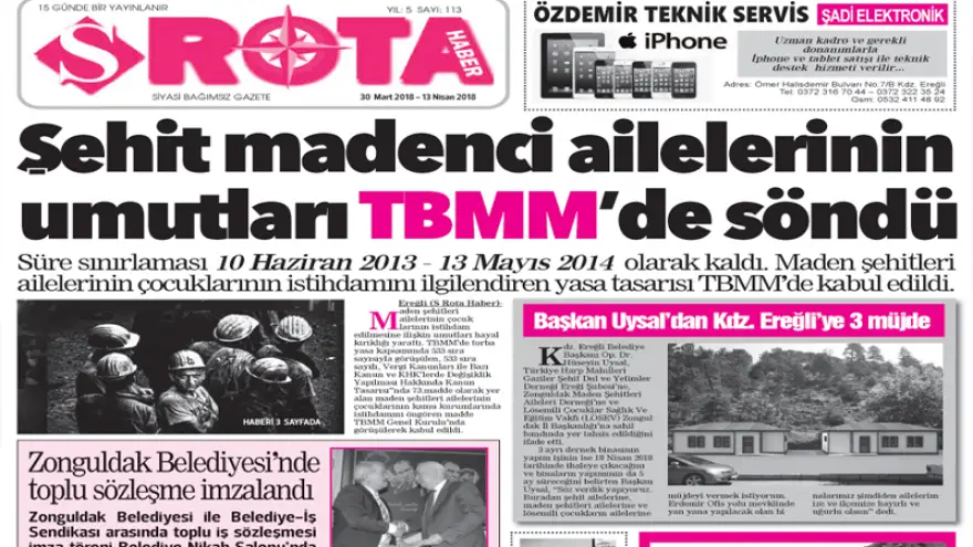 S Rota Haber Gazetesi'nin 113. Sayısı