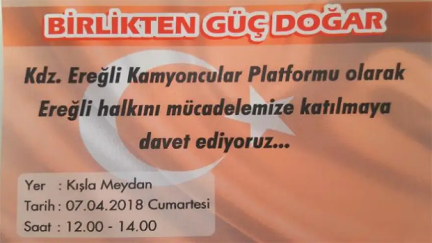 Kdz. Ereğlili Kamyoncular Kışla Meydanda toplanıyor..