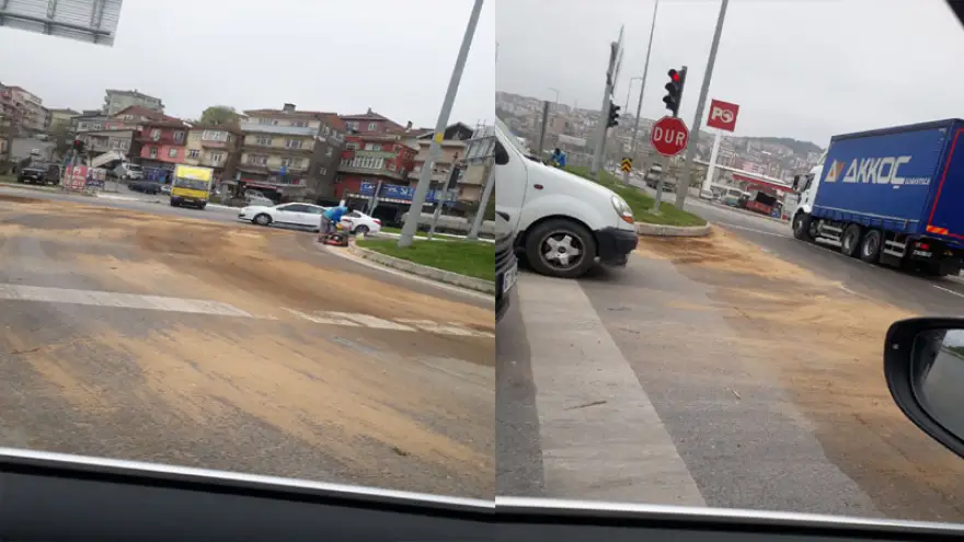 Litrelerce mazot yola döküldü….