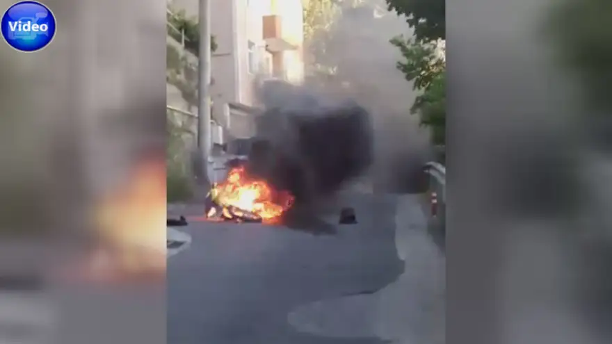 Sahibinin gözü önünde alev alev yandı…

