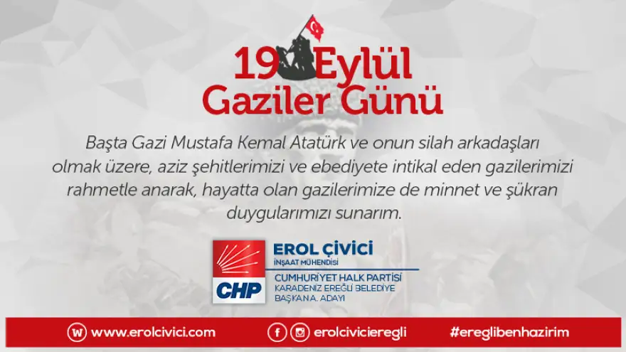 Erol Çivici Gaziler gününü kutladı