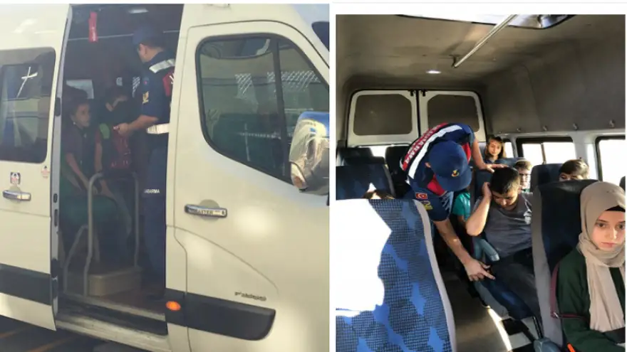 Jandarma Öğrenci servislerini denetledi…