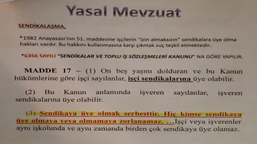 Hiçbir işçiye talimatımız olmamıştır…