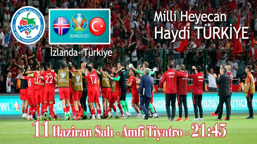 İzlanda - Türkiye maçı dev ekranda