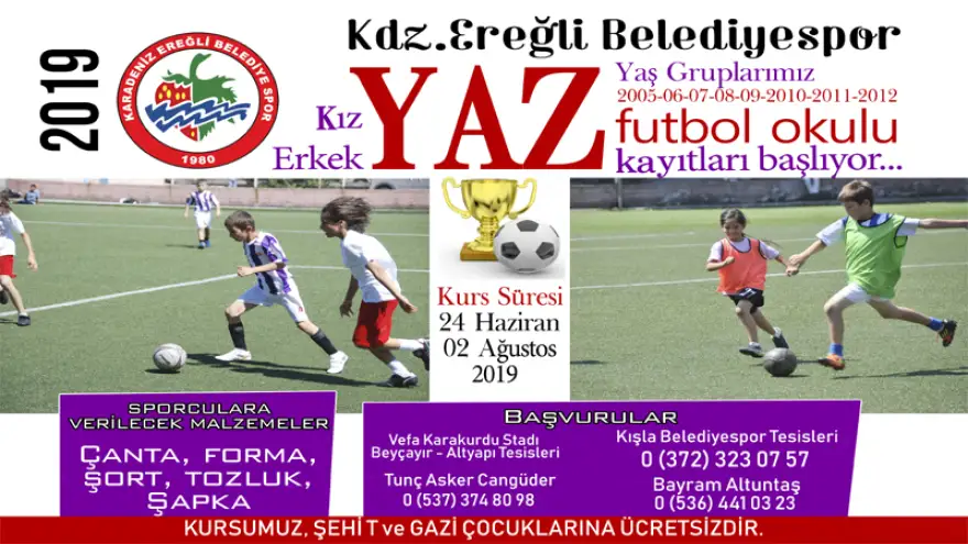 2019 Yaz Futbol Okulu kayıtları başladı...