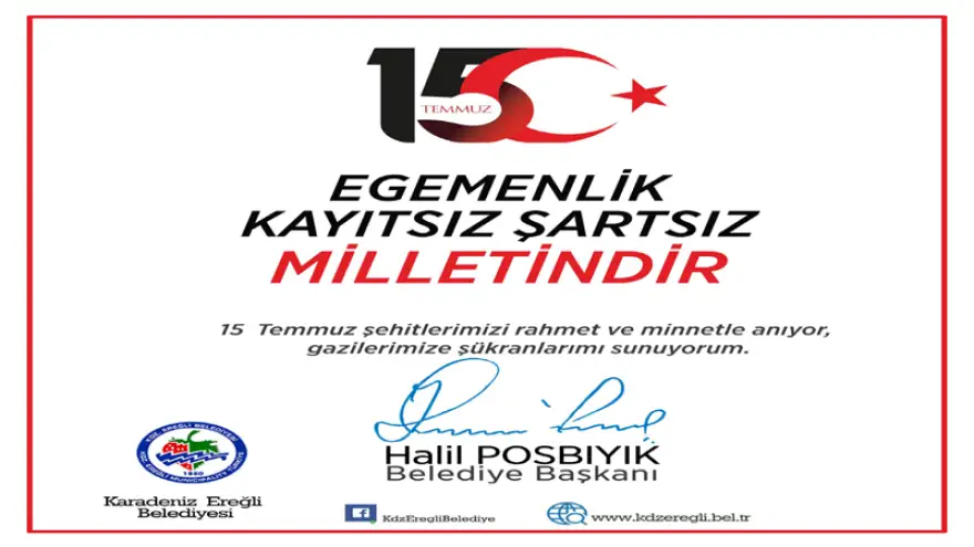 Başkan Posbıyık'ın 15 Temmuz mesajı