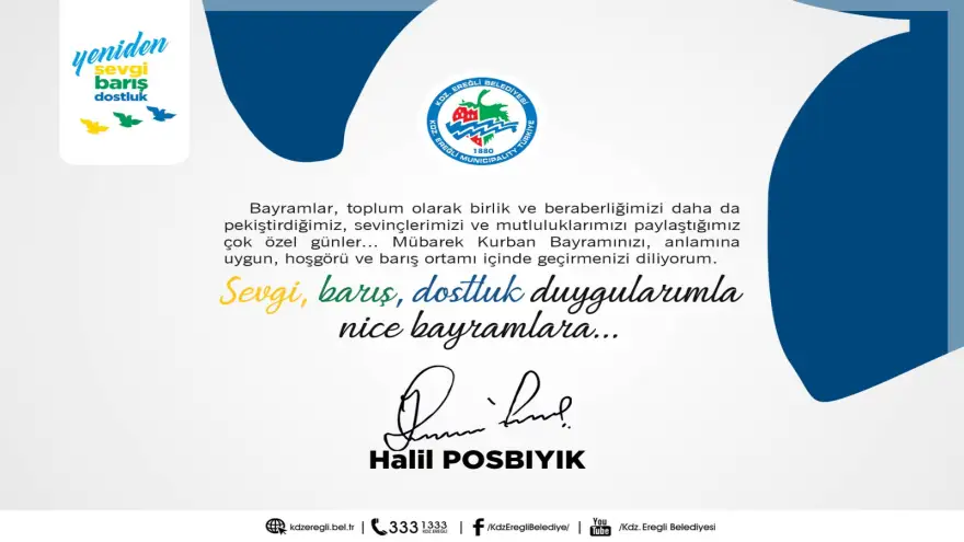 Başkan Posbıyık'ın Kurban Bayramı Kutlama Mesajı