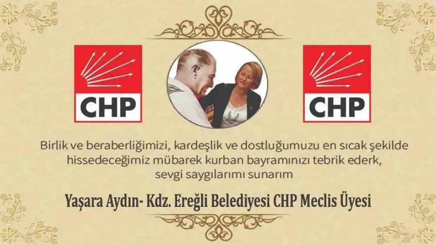 Yaşare Aydın, Kurban Bayramınızı kutlar. Sağlık ve huzur dolu günler diler