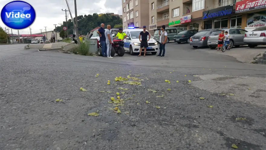 Üzümleri yola savruldu, kendisi ağır yaralandı...
