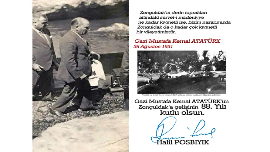 Posbıyık: "Atatürk'ün Zonguldak'a Gelişinin 88. Yılı Kutlu Olsun"