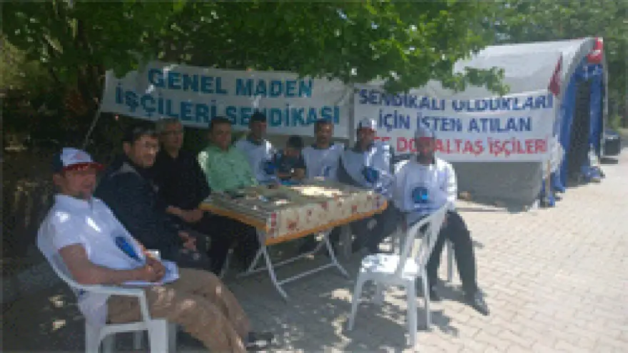 ALABAŞ, EYLEMDEKİ İŞÇİLERİ ZİYARET ETTİ
