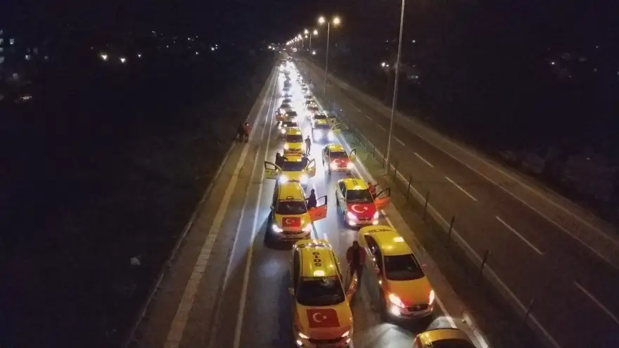 Taksicilerden ‘Barış Harekatına’ destek