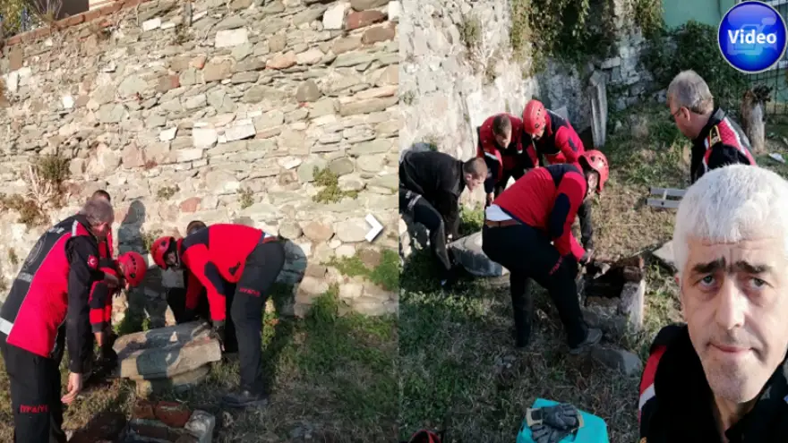 Kuyuda mahsur kalan 2 yavru kedi kurtarıldı
