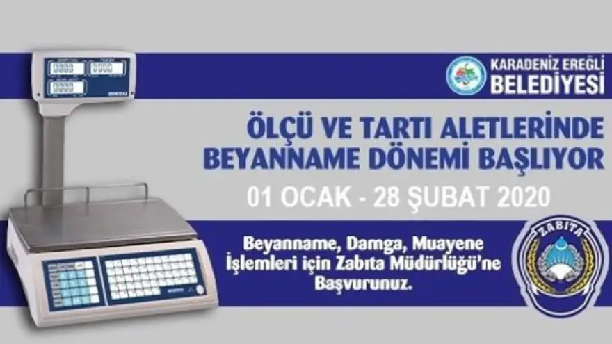 Ölçü ve Tartı Aletlerinde Beyanname Dönemi başladı...
