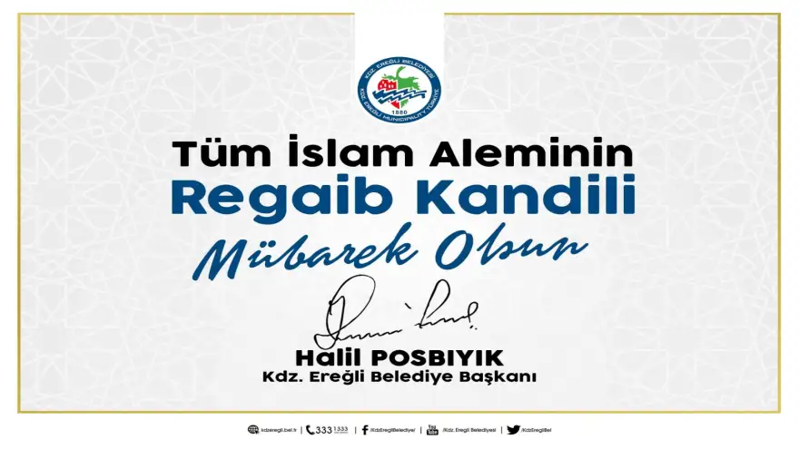 Posbıyık: "Tüm hemşerilerimin ve İslam Aleminin Regaip Kandilini kutluyorum"