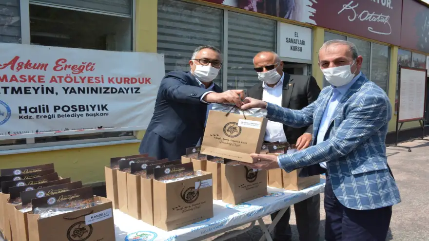 Kdz. Ereğli Belediyesi’nden beldelere maske desteği