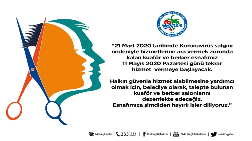 Berberler ve kuaförler dezenfekte edilecek