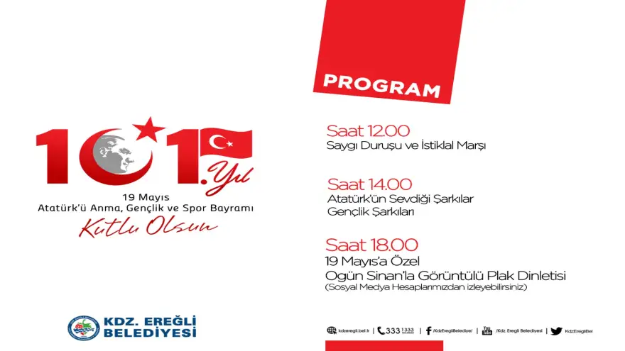 Ereğli Belediyesi’nden 19 Mayıs’a özel program