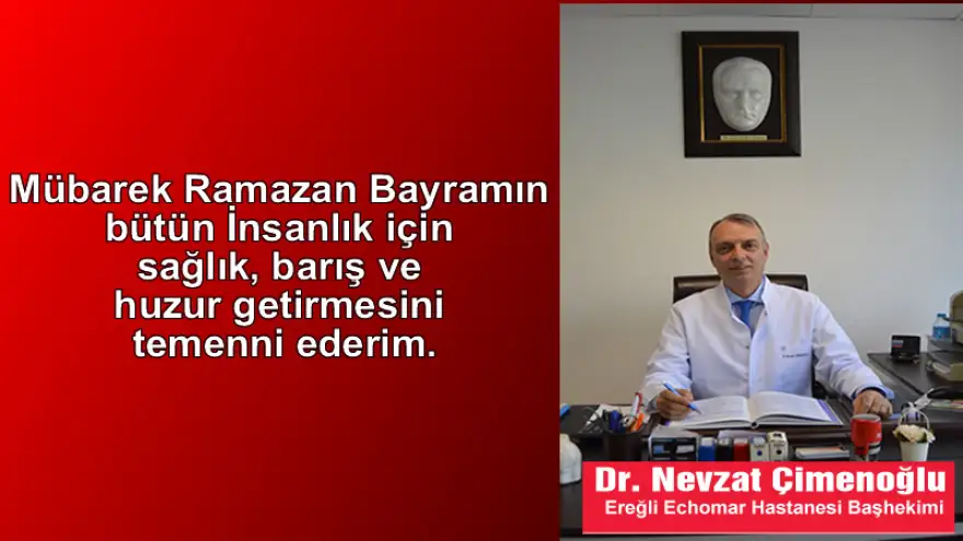 Çimenoğlu: "Bayramın insanlık için sağlık ve huzur getirmesini diliyorum"