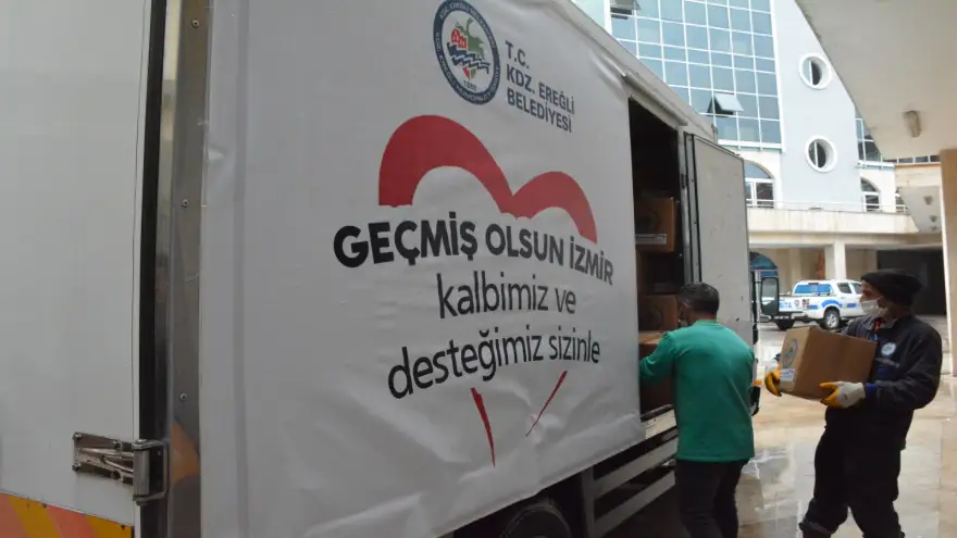 200 Koli gıda yardımı yola çıktı