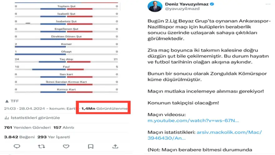 TFF Yavuzyılmaz’ın iddiaları sonrası inceleme başlattı: