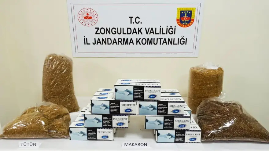 Jandarma, açık tütün ve makaron ele geçirdi