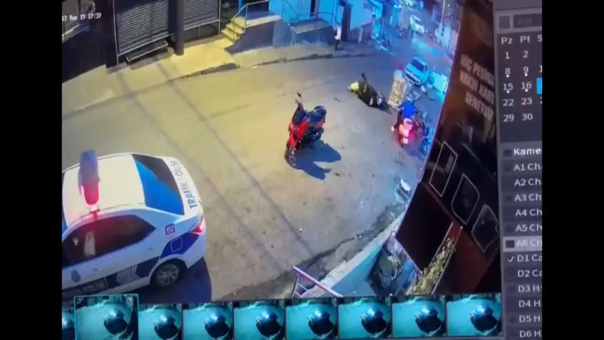 Polis memuruna çarpma anı kameralara yansıdı