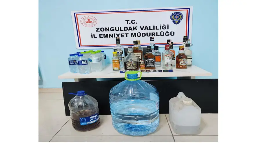 Sahte alkol üreten  bir kişi gözaltına alındı..