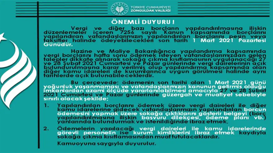 Vergi ödemeye giden sokağa çıkabilecek
