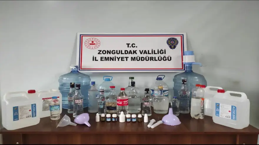 38 litre el yapımı sahte alkol ele geçirildi