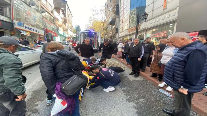 Motosiklet yayaya çarptı..