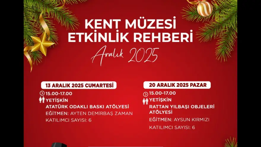 Kent Müzesi aralık ayı etkinlik takvimi..