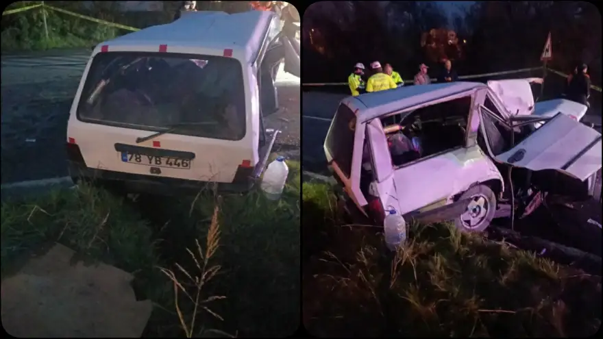 Çakıl kamyonuna çarptı: 1 Ölü 2 Ağır Yaralı..