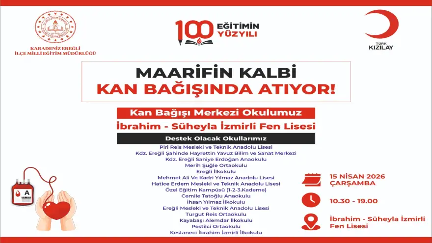Ereğli’de Eğitim Camiası Seferber: Kan Bağışı Kampanyası Başlıyor