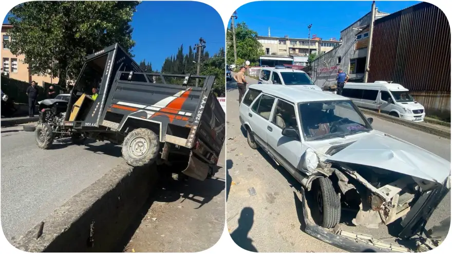 Alaplı'da Freni Boşalan Otomobil Patpatı İş Yerine Savurdu