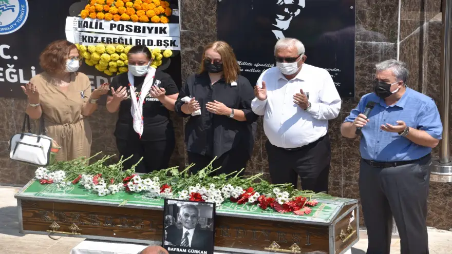 Bayram Gürkan için Belediyede tören düzenlendi