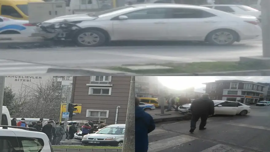 Çarpışmanın etkisiyle kaldırıma çıktı