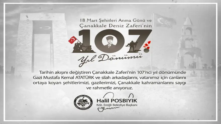 Başkan Posbıyık'tan 18 Mart Çanakkale Zaferi Mesajı