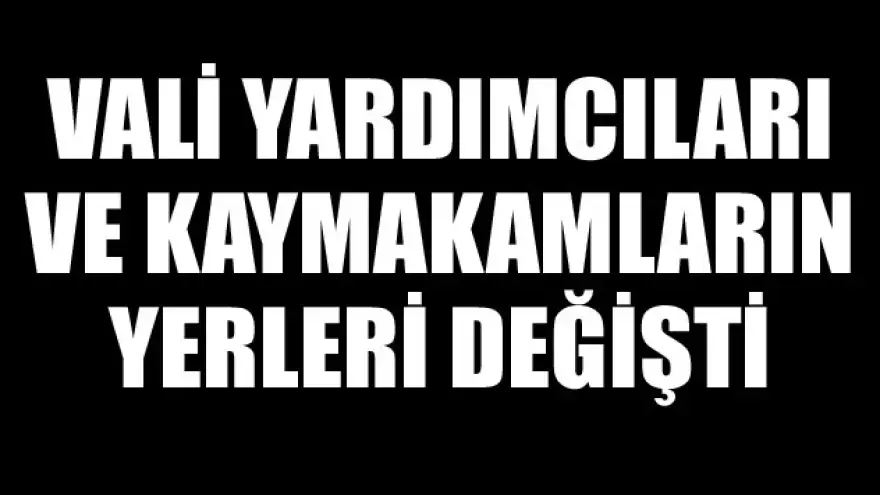 VALİ YARDIMCILARI VE KAYMAKAMLARIN YERLERİ DEĞİŞTİ