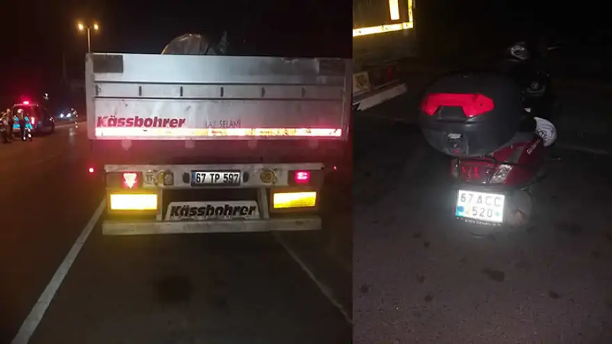 Tır ile motosiklet çarpıştı: 1 Yaralı